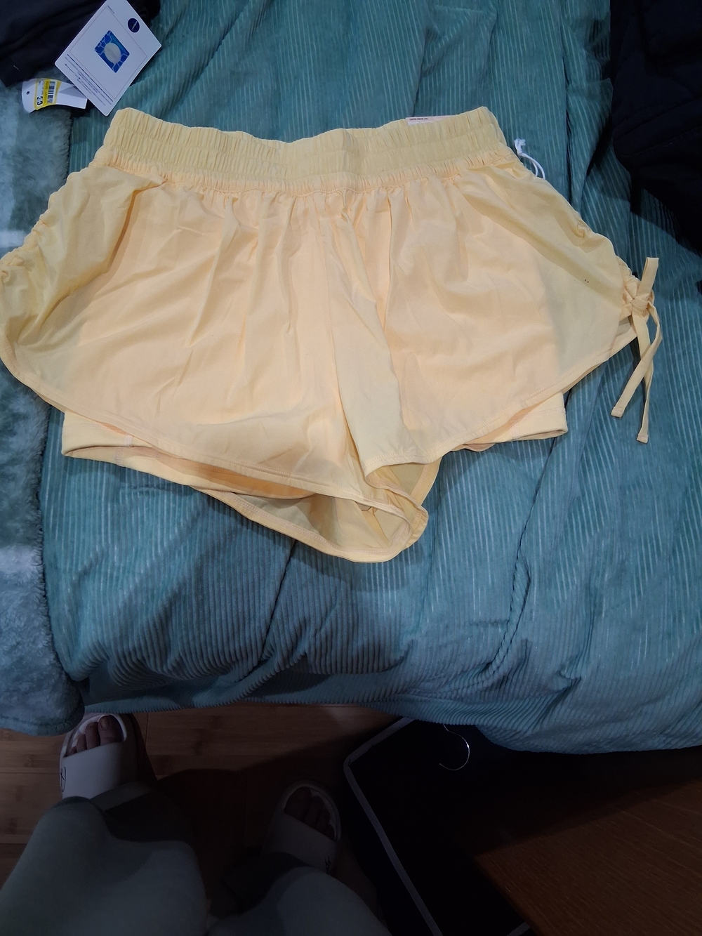 logiçs athletica Light Yellow Drawstring Athletic Shorts